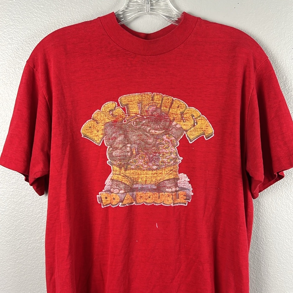 Vintage Sportswear screen tee "Big Thirst, do a double" T-shirt in Size L